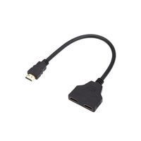 Splitter HDMI Cable, Subway 1080P HDMI mâle à 2 Femme Port 1 En 2 Out Splitter câble adaptateur convertisseur