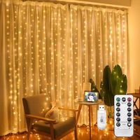 Guirlande Lumineuse Rideau, Rideau Lumineux USB 300 LED 3m*3m 8 Modes d'Eclairage Decoration de Fenêtre Noël Mariage Patio