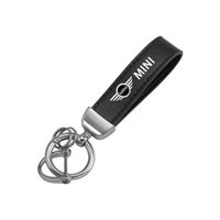 Petite Maroquinerie et Accessoire,Porte-clés en métal de haute qualité,emblème de voiture en cuir,pour MINI Cooper - PU Silver[A]