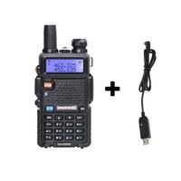 add 1 usb line-Euro -2021 Baofeng UV 5R III Tri Bande Double Antenne Talkie walkie VHF 136 174Mhz-220 260Mhz & UHF 400 520Mhz Radio