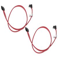 vhbw 2x Câbles SATA droit vers coudé à 90° pour disque dur - Câble de connexion, 50 cm, noir / rouge