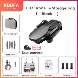 DRONE 6K-noir-GPS-3B-K750FA Drone professionnel LU3 Max,