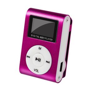 LECTEUR MP3 Rose vif-Mini lecteur MP3 à pince USB Hifi, 5 coul