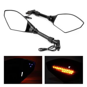 KKmoon Paire de R/étroviseur Moto Universel avec LED Tour Signal Lumineux
