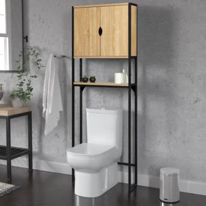COLONNE - ARMOIRE WC Meuble étagère dessus WC placard DETROIT design industriel - Métal - Métal