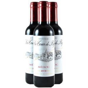 VIN ROUGE Château La Tour de By Médoc Cru Bourgeois DEMI-BOUTEILLE Rouge 2018 - Lot de 3x37.5cl - Vin AOC Rouge de Bordeaux