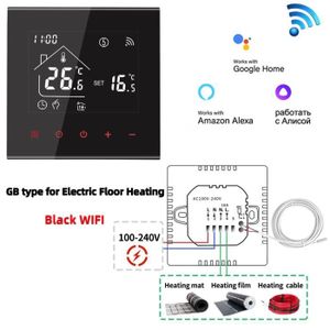 PLANCHER CHAUFFANT Wifi noir électrique - Thermostat WIFI M4A pour ch