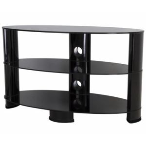 Meuble Tv Industriel Hauteur 70 Cm Meuble Tv En Verre Noir Achat Vente Pas Cher