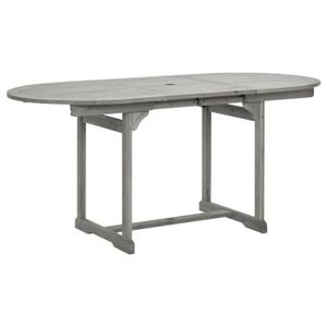 TABLE DE JARDIN  Table à dîner de jardin (120-170)x80x75 cm Bois d'acacia massif DIOCHE7842689558044