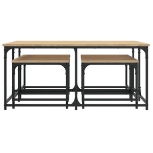 TABLE BASSE Tables basses gigognes en bois d'ingénierie chêne 