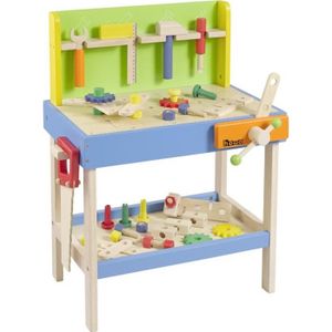 BRICOLAGE - ÉTABLI Etabli en bois pour enfants avec 45 pièces accessoires et 5 outils 4904
