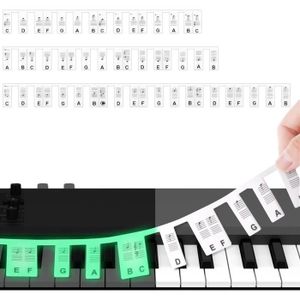 PIANO 88 Touches - Étiquettes De Piano Amovibles - En Silicone Lumineux - Réutilisables - Pour Débutants Et Enfants[J400]