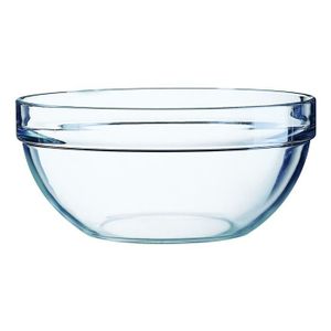 Grand Saladier En Verre Transparent – 28 Cm De Diamètre – Motif Floral – Occasion