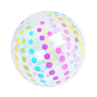 Ballon De Plage Gonflable 40 Cm – Motifs Pois Colorés – PVC Résistant – Idéal Piscine, Plage, Vacances – Enfant/adulte
