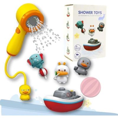 Jouet De Bain Dinosaure Silicone Jouet De Bain Dinosaure En Silicone - 3 Bateaux, 4 Dinosaures, Blocs Empilables, Sans Trous