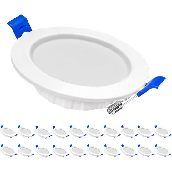 Spot LED Encastrable ACELIFE - Lot De 6 - 7W 700lm Équivalent 70W - Blanc Froid 6000K - IP22 - Pour Plafond Salon/Salle De Bain