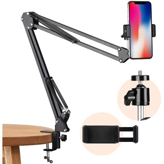 Bras Pivotant Avec Support D'écran Et Support De Clavier Pour Table De Travail B