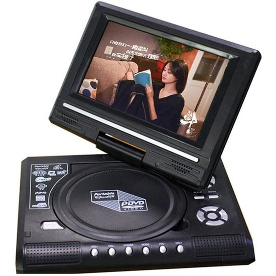 7,8 pouces lecteur dvd portable, voiture accueil tv vidéo lecteur multimédia usb rechargeable mp3 lecteurs vcd cd