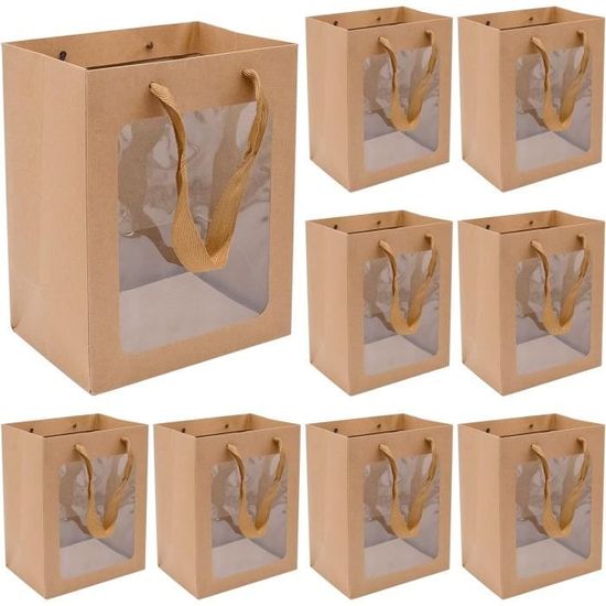 Sacs En Papier Kraft De Couleur Unie Pure, Emballage Cadeau Pour Bonbons, Biscuits, Produits De