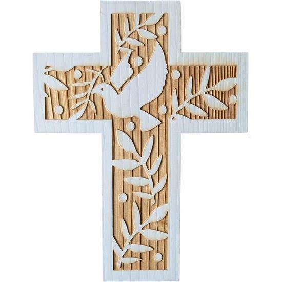 Croix Murale En Bois 20 Cm Avec Jésus En Alliage - Décoration Religieuse Pour église Ou Maison