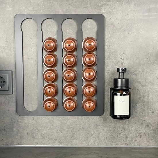 Support Mural Nespresso 20 Capsules - Sans Perçage, Design Allemand Et Montage Flexible
