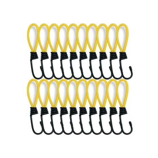 Lot 10 Tendeurs Élastiques 50 Cm Avec Crochets – Sandows Réglables 70 Kg, Pour Vélo, Bâche, Camping