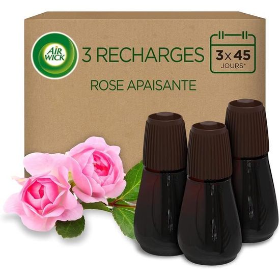 Recharges Airwick Essential Mist - Parfum Jasmin/Pivoine - 20ml X3 - Pour Diffuseur D'huiles Essentielles