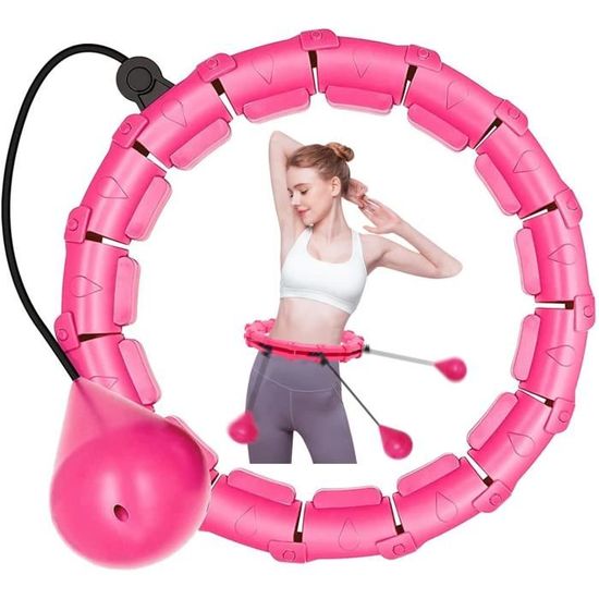 Smart Hula Hoop LEAFIA Silencieux – Cerceau Fitness Avec Massage Magnétique, Compteur, 16 Segments Réglables (110 Cm Max)