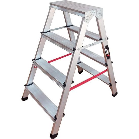 NAWA Escabeau Pliable 3 Marches Aluminium EN 131 - 150 Kg, Léger Et Robuste, Fabriqué En Europe