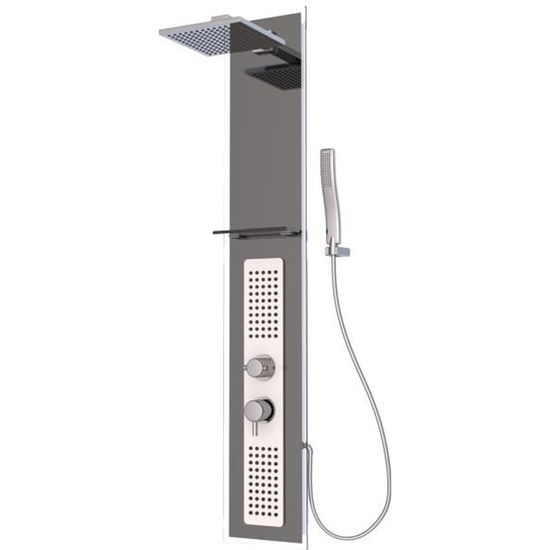 AURLANE Colonne de douche hydromassante Crystal noir Cdiscount Bricolage