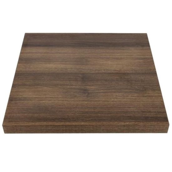 Plateau de table carré 700 mm effet bois chêne rustique - Bolero