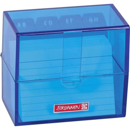 Boîte De Rangement Transparente En Polystyrène Pour Fiches A8 - Dimensions 8,5 X 7,5 X 4,8 Cm - Avec 100 Fiches Lignées Et Registre A-Z