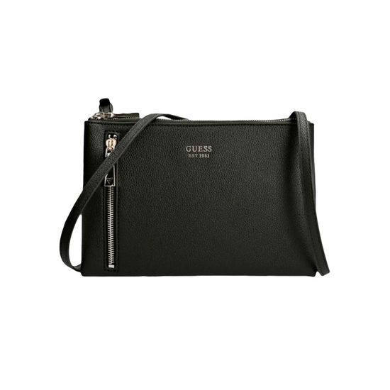 GUESS Naya Double Zip Crossbody Black [115263] Noir Cdiscount