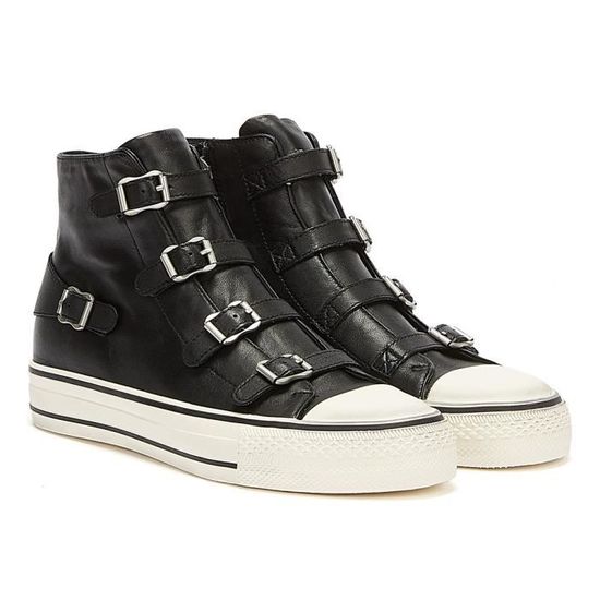 Baskets Ash Virgin Noires pour Femmes Cuir Boucle de serrage