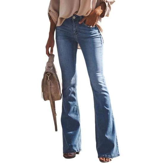 Jean Patte D'Éléphant Femme - Taille Haute Vintage Bootcut