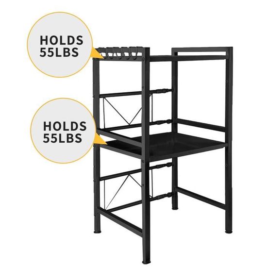 Support à Tiroirs Pour Micro-ondes - Organisateur De Comptoir En Acier, 44x35x11 Cm - Pour Cuisine, Station Café