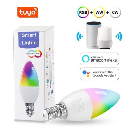 PRUMYA Ampoule LED Intelligente , WiFi Smart Ampoule Connectée Multicolore RGB E14 Smartphone Contrôle à Distance - 2Pcs