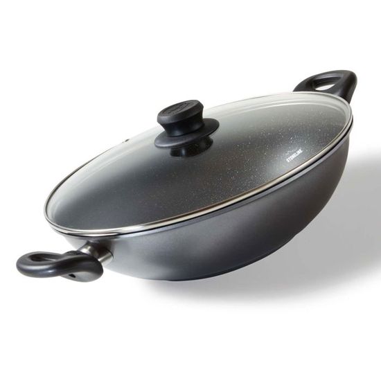 Faitout Royal Swiss 20 Cm / 2 L - Revêtement Marbre Antiadhésif, Compatible Induction Et Four - Poignées Silicone Amovibles - 12
