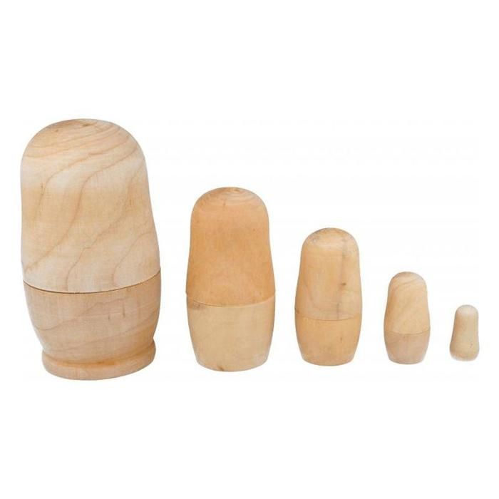 5 poupées russes bois à décorer