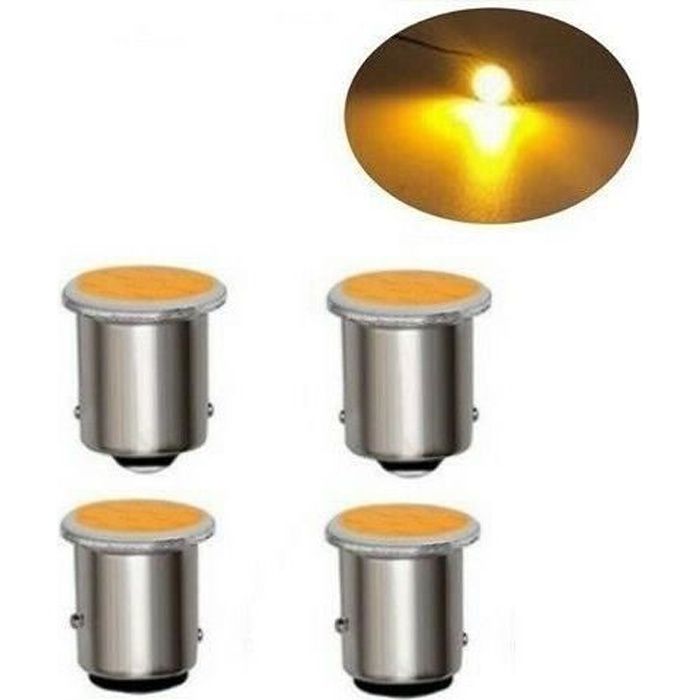 4x LED BA15S ampoule P21W COB Orange pour Clignotant 1156 Auto moto
