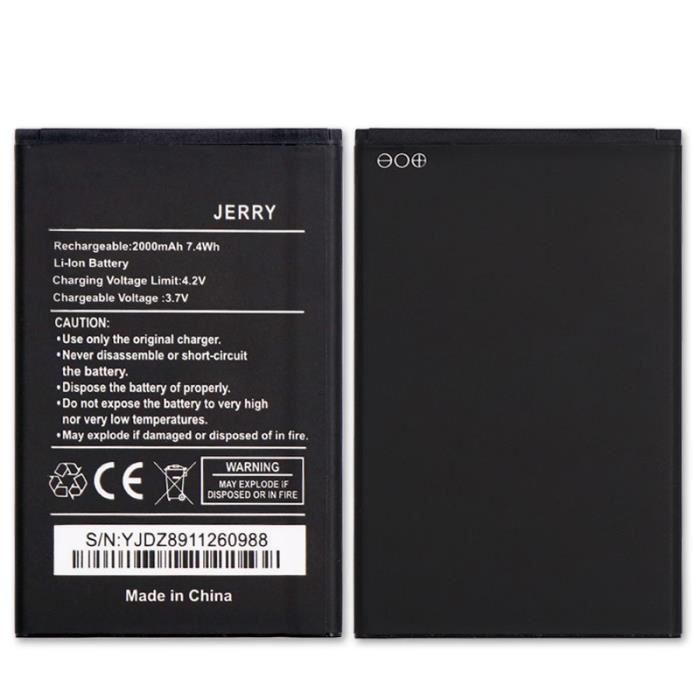 Mcdark 2000mAh Batterie Pour Wiko JERRY Batterie de téléphone portable Batteries