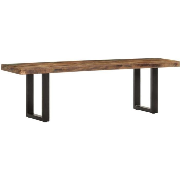 ♪♪4563 Banc Style Moderne - Banc de salle à manger Banc de jardin 160 cm Bois de récupération solide et acier MEUBLE®