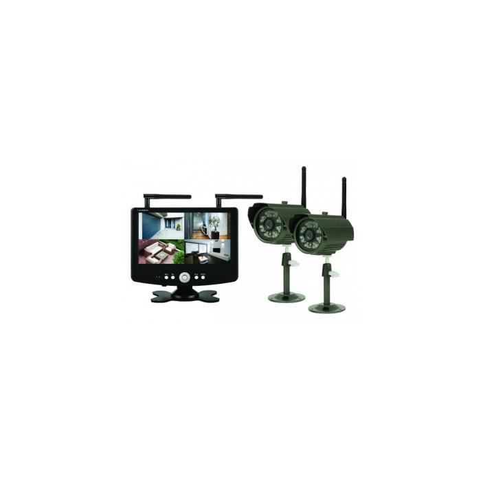 SEMAC KIT COMPLET VIDEOSURVEILLANCE 2 CAMÉRAS SANS FIL + ECRAN 7'' Sécurité Villa Maison