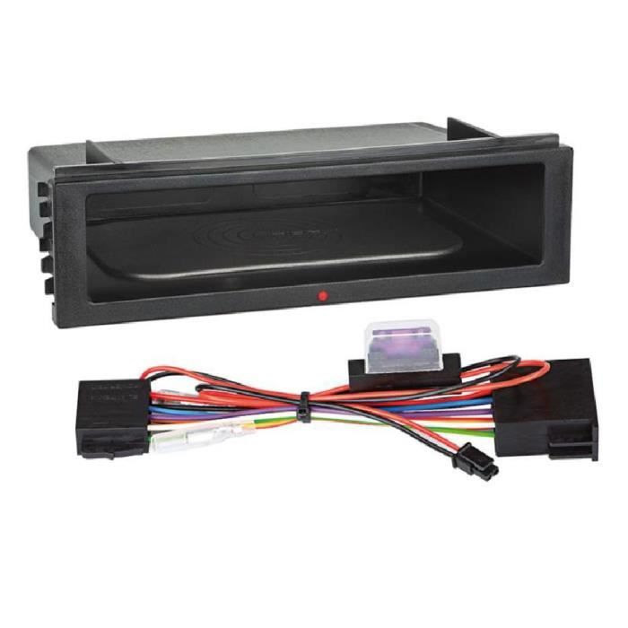 Vide poche 1DIN avec Chargeur Induction - Alimentation ISO autoradio 12V - avec led