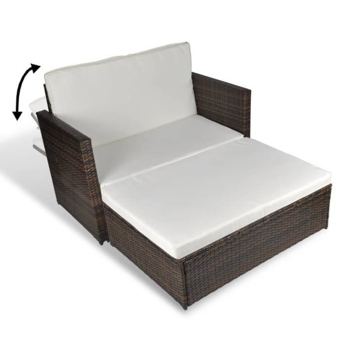 Haute qualité Canapé de jardin - Sofa Divan Banquette de jardin Canapé Confortable Résine tressée Marron *567531