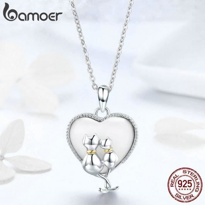 Collier Femme Coeurs entrelacés Cristal Swarovski Element Blanc Zircon de qualité AAA Bijoux Femme Cadeau Bijoux SCN297