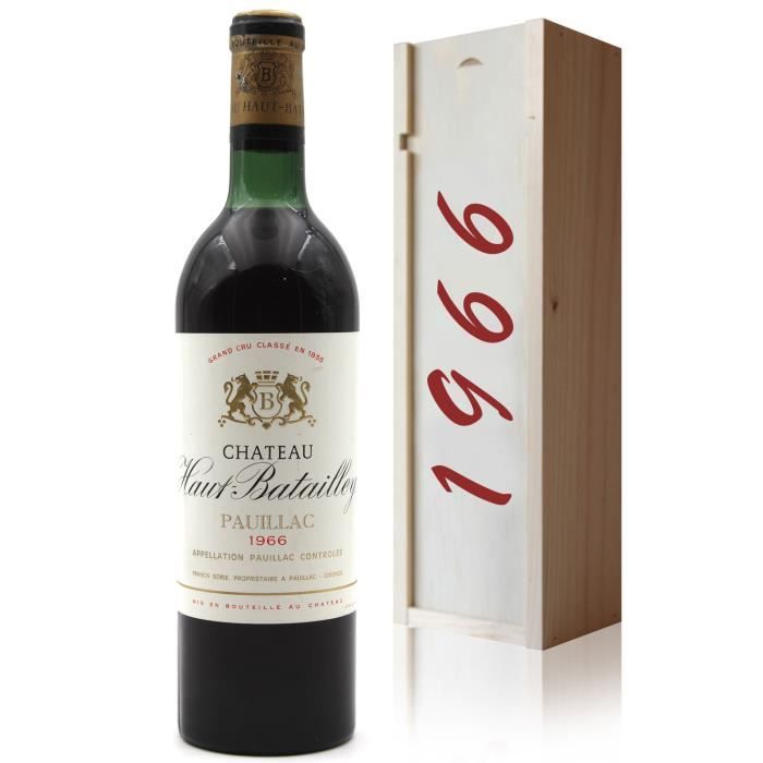 Coffret Château Haut Batailley 1966 Vin Rouge 75cl AOC Pauillac