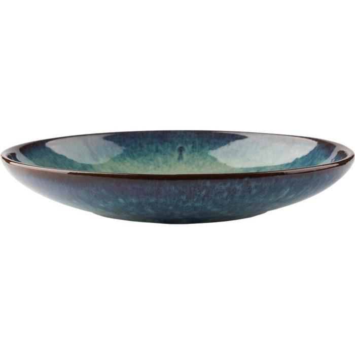 Assiette étoile Assiette Creuse en céramique Assiette Creuse Assiette en grès Assiette à pâtes Assiette à Salade 8.5 Pouces Bleu