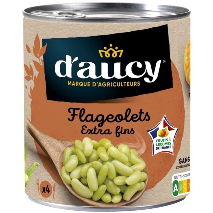 D'AUCY - Flageolets Extra Fins 530G - Lot De 4