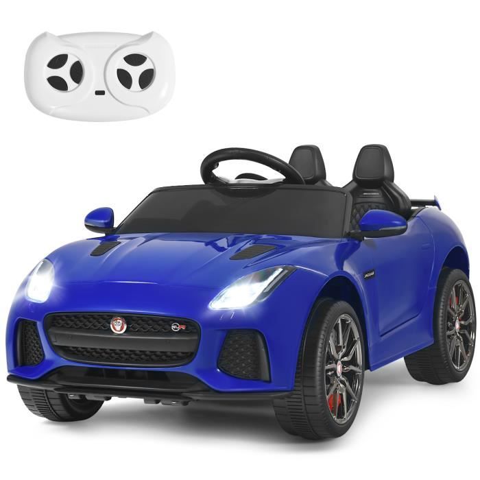 DREAMADE Voiture Électrique pour Enfant avec Télécommande, Jaguar F-type SVR avec LED/Lecteur MP3/USB, Démarrage Progressif, Bleu